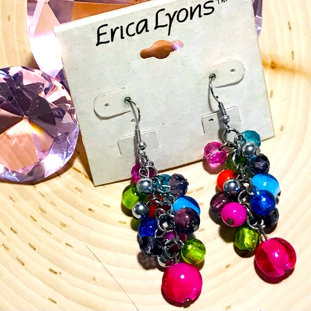 Erica Lyons multicolor beaded earrings